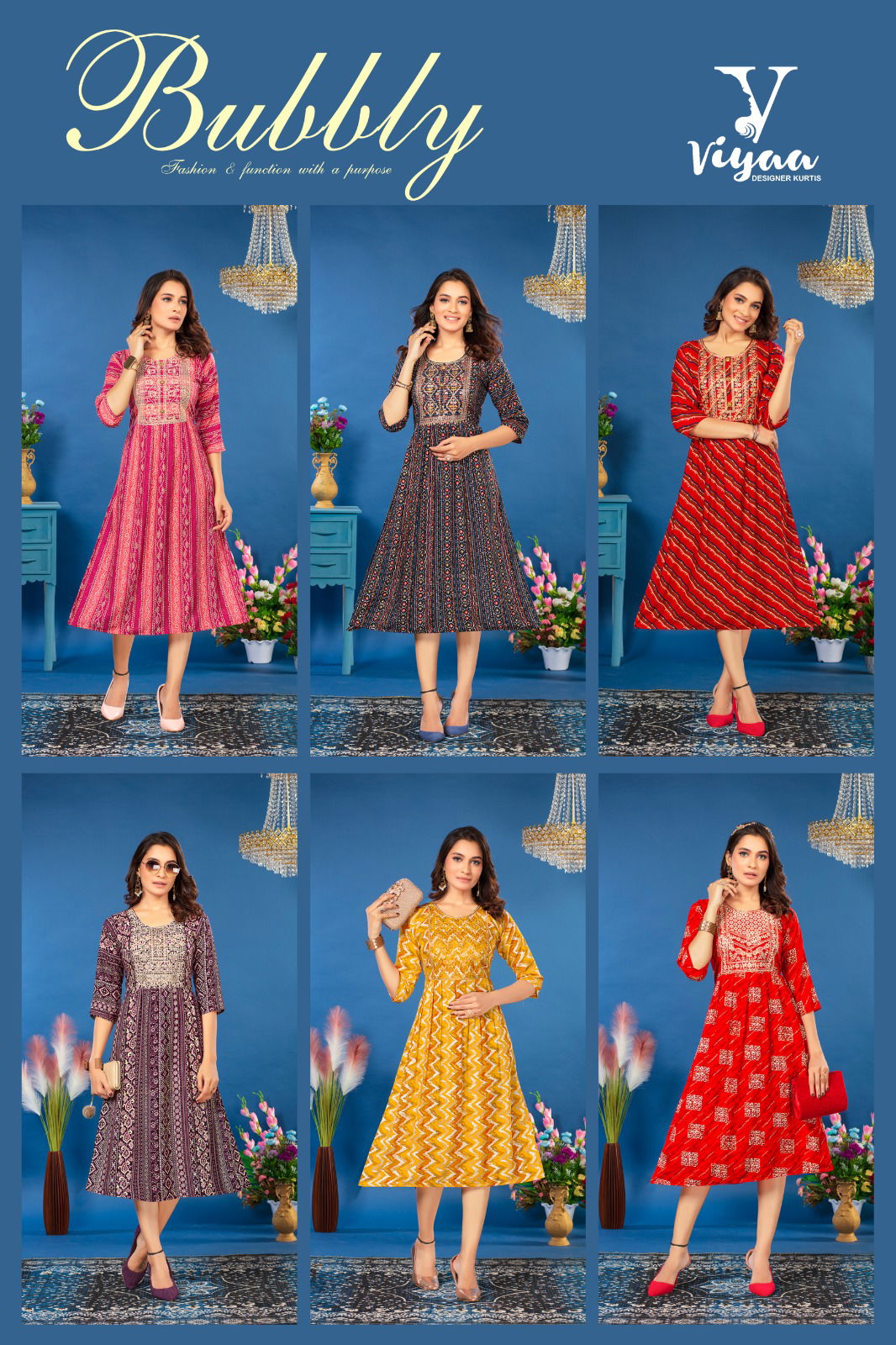 Bubbly By Viyaa Nayra Cut Printed Kurtis Catalog
